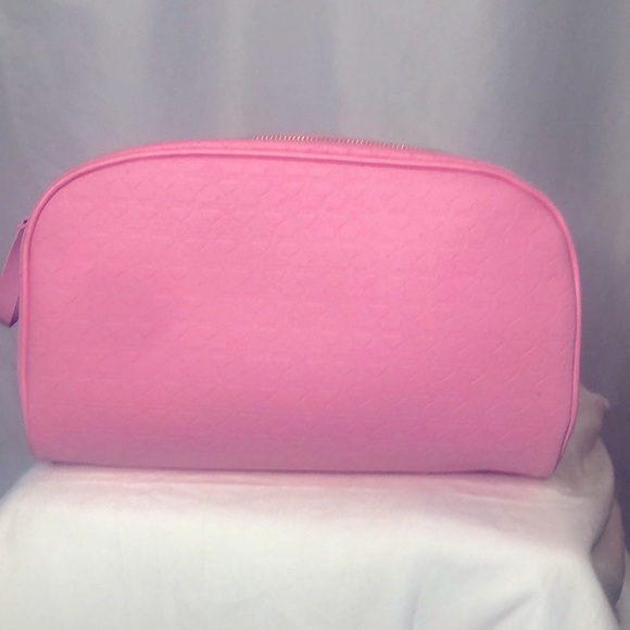 SHANE X JEFFREE pink double zip make up bag with a pig print design. - Picture 3 of 12